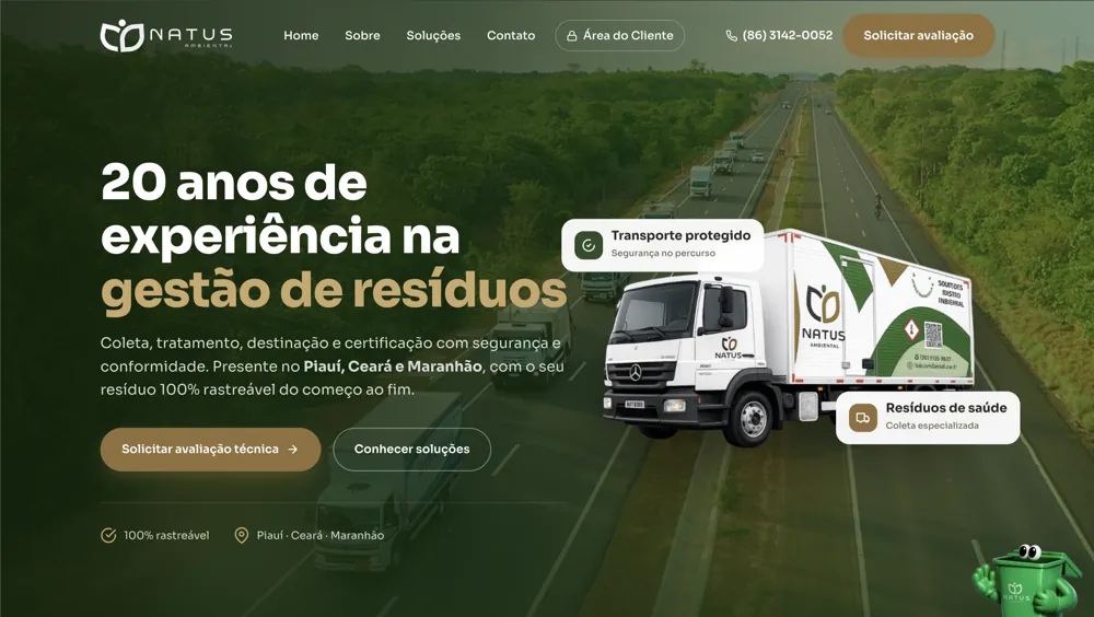Site da Natus Ambiental